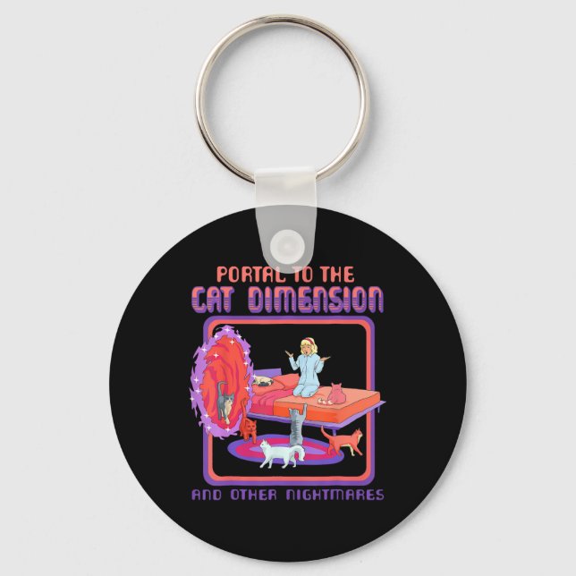 Chaveiro Portal Para A Dimensão Cat Engraçado Gatinho (Frente)