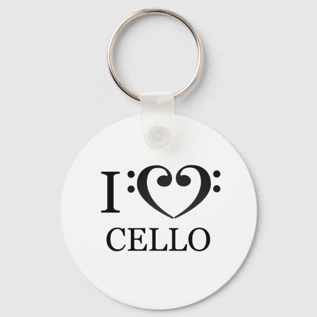 Chaveiro Porte-clé I Love Cello (Frente)