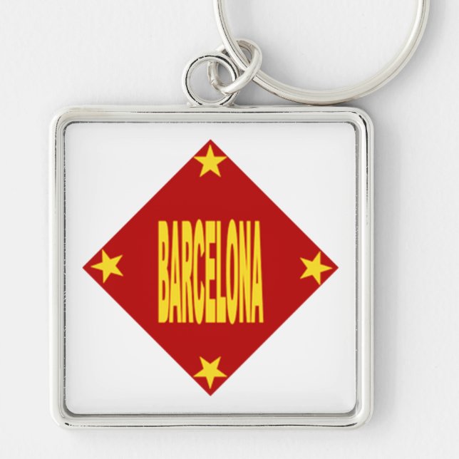 Chaveiro Porte-clés carré Premium Design BARCELONA (Frente)