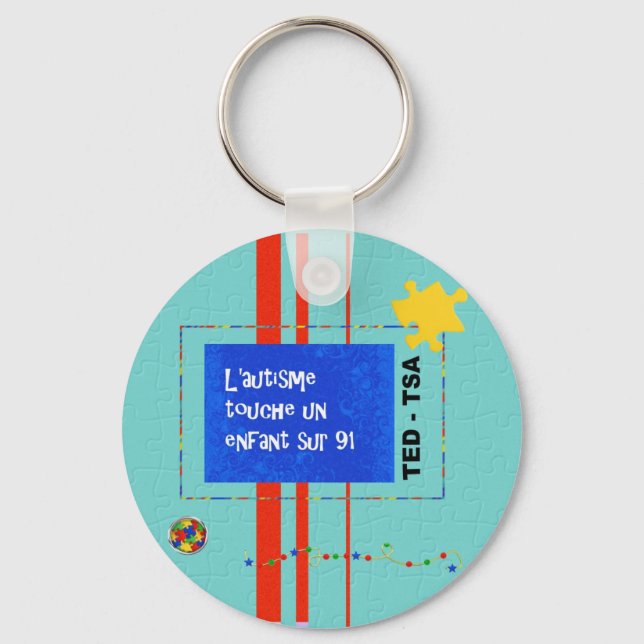 Chaveiro porte-clés L'autisme touche un enfant sur 91 (Frente)