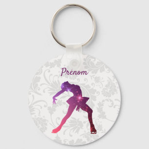 Chaveiro Porte-clés pour patineuse - Silhouette Rosa Violet