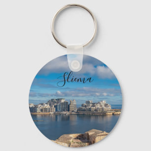Chaveiro Porto de Sliema e arranha-céus em Malta