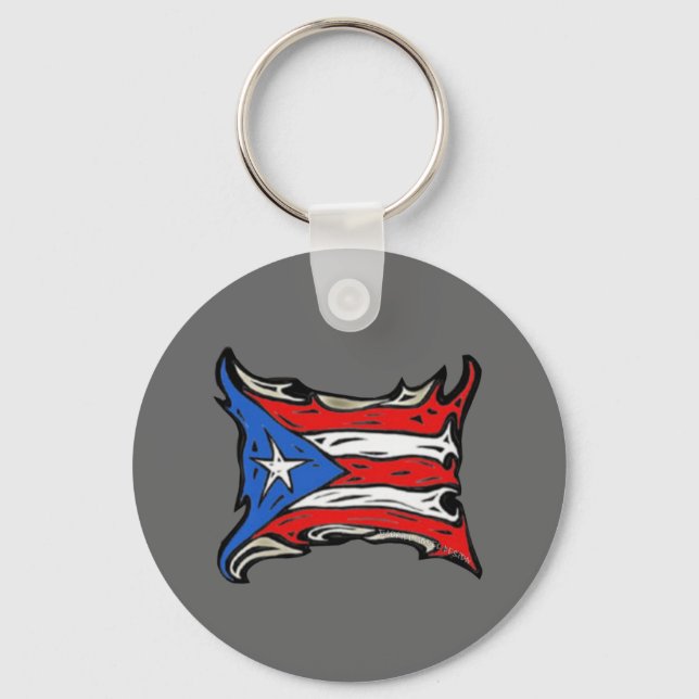 Chaveiro Porto Rico Bandeira de Reggaeton (Frente)