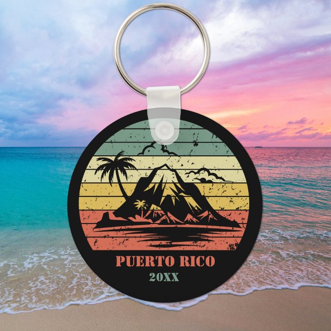 Chaveiro Porto Rico retrô personalizado (Criador carregado)