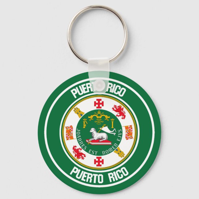 Chaveiro Porto Rico Round Emblem (Frente)