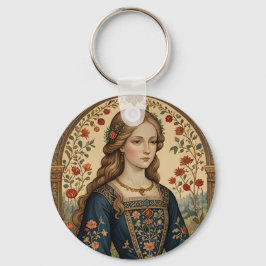 Chaveiro Portrait Dame au jardin moyen-âge renaissance