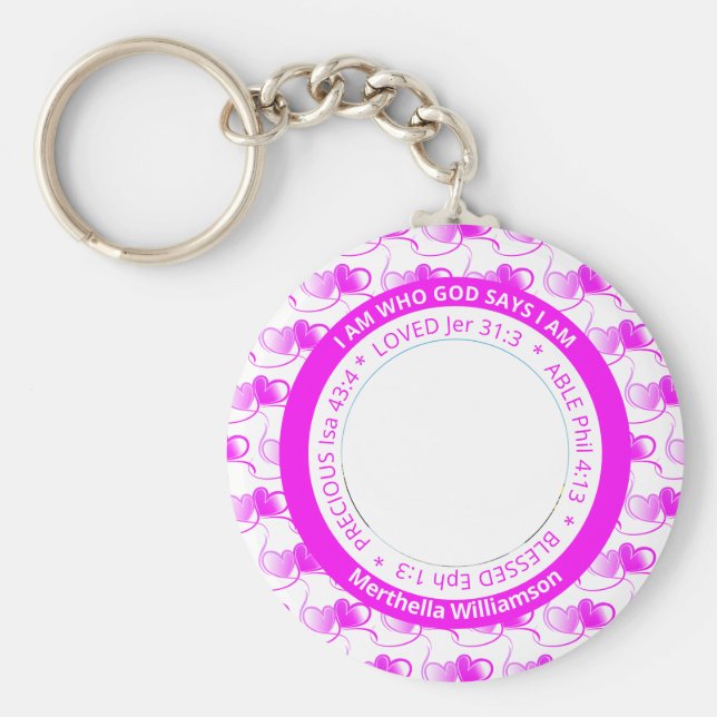 Chaveiro Positive Christian Affirmation I AM (Frente)