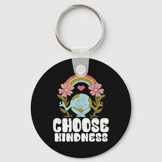 Chaveiro Positivo Arco-Íris Paz Hippie Escolher bondade Ear (Frente)