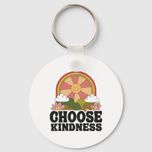 Chaveiro Positivo Sun Peace Hippie Retro Escolhe Bondade Ea (Frente)