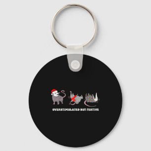Chaveiro Possum de Natal Engraçado Festivo Mas Superexcitad