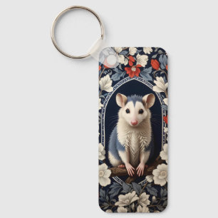 Chaveiro Possum Encantador Inspirado em William Morris Flor