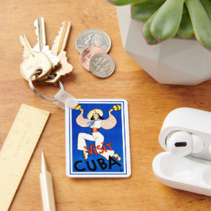 Chaveiro Poster das viagens vintage, visita Havana Cuba,