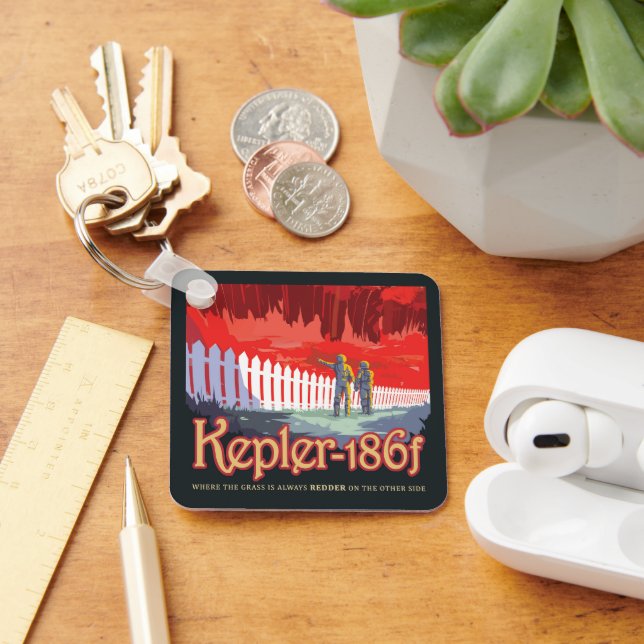 Chaveiro Poster De Espaço Retroativo Do Kepler-186f. (Mesa)