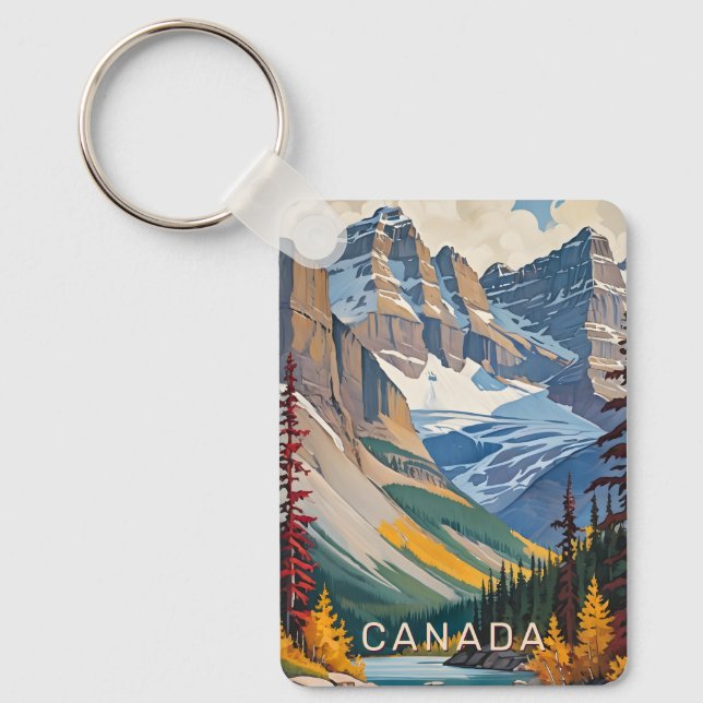 Chaveiro Poster de viagens Canadá de Texto Personalizado (Frente)