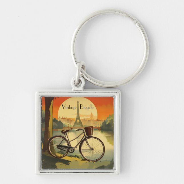 Chaveiro Poster de viagens de bicicleta, personalizável em  (Frente)