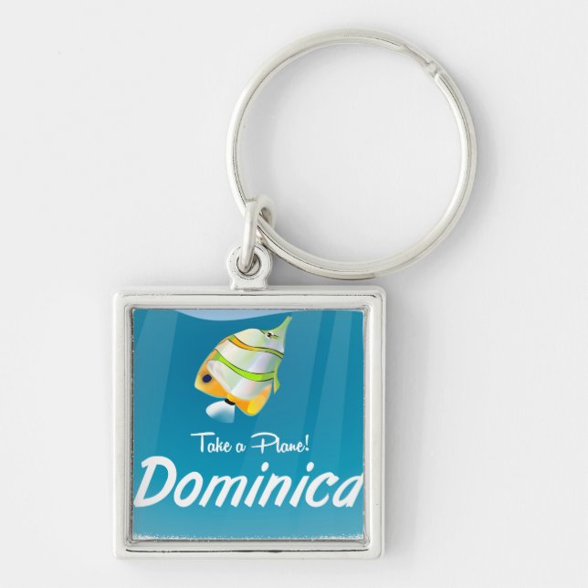 Chaveiro Poster de viagens de Dominica. (Frente)