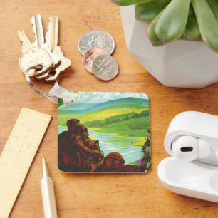 Chaveiro Poster de viagens Espacial Retroativo E Missão De