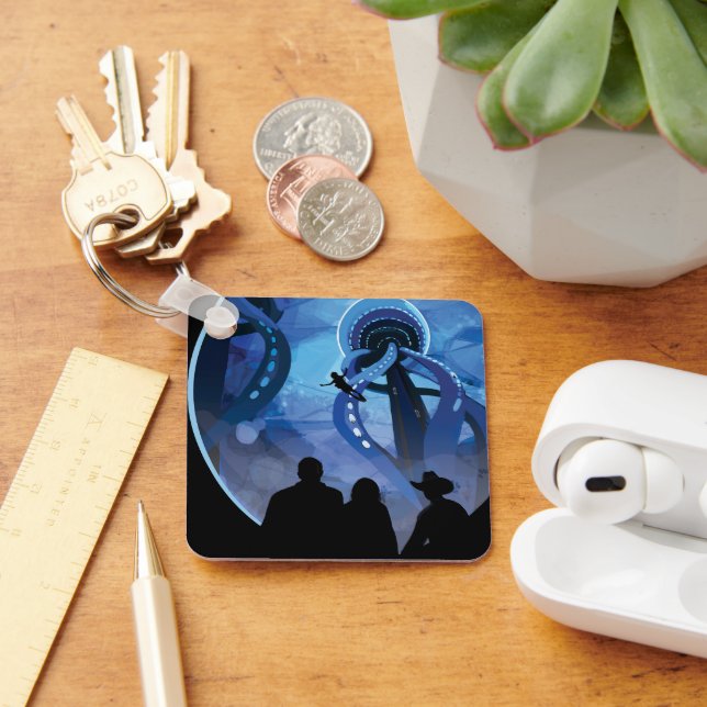 Chaveiro Poster de viagens Espacial Retroativo - Lua Europa (Mesa)