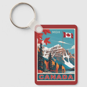 Chaveiro Poster de viagens Personalizado do Monograma Canad