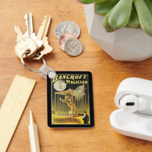 Chaveiro Poster do vintage, mágico Bancroft e leão mágic