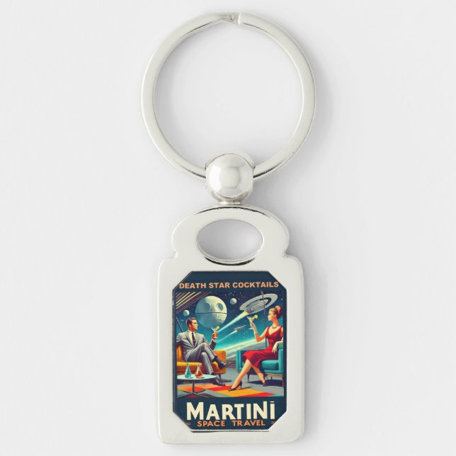 Chaveiro Posteres de viagens Espaciais Martini Coquetéis da (Frente)