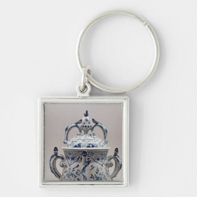 Chaveiro Pote, azul e branco do posset de Lambeth Delftware (Frente)