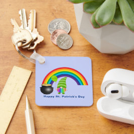 Chaveiro Pote Rainbow Gnomo da Dourada St Paddys Day Metal 