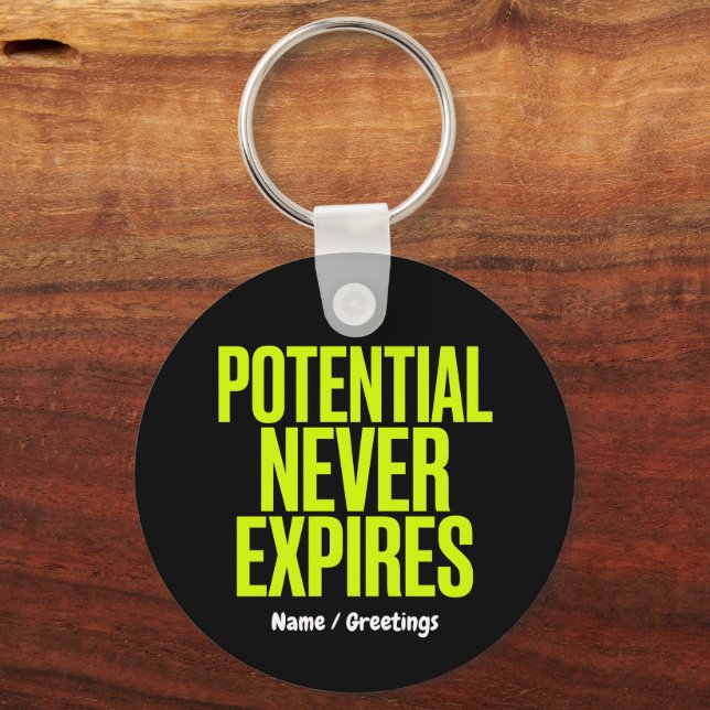 Chaveiro Potential Never Expires Bold Growth Mindset  (Frente)