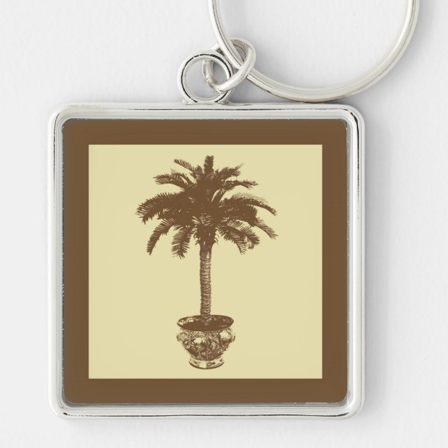Chaveiro Potted Palm Tree - dark brown and tan (Frente)