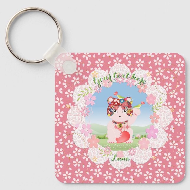 Chaveiro Praça Maneki Neko Lucky Luna (Frente)