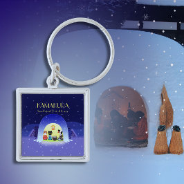 Chaveiro Praça Premium da Celebração de Neve de Edo-Neko