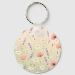 Chaveiro Prado Selvagem Pastel de Flor Silvestre Suave em F