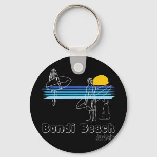 Chaveiro Praia Bondi Austrália, Praia de Surf Surfista Com