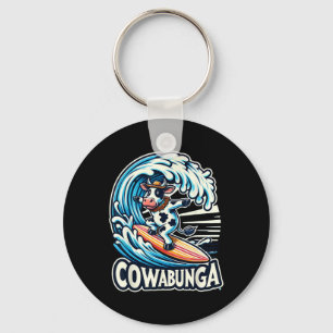 Chaveiro Praia Cowabunga Surfando Vaca Prancha de Surfe Pra