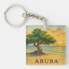Chaveiro Praia da Águia em Aruba Divi Tree Golden Hour