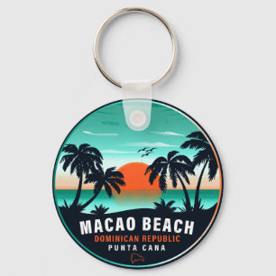 Chaveiro Praia de Macau Retro Sunset Souvenir Dominicano