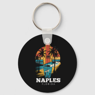 Chaveiro Praia de Nápoles Flórida Prancha de Surfe Retro