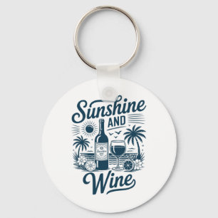 Chaveiro Praia de Vinho e Sol Retro Férias Vintage Anos 70