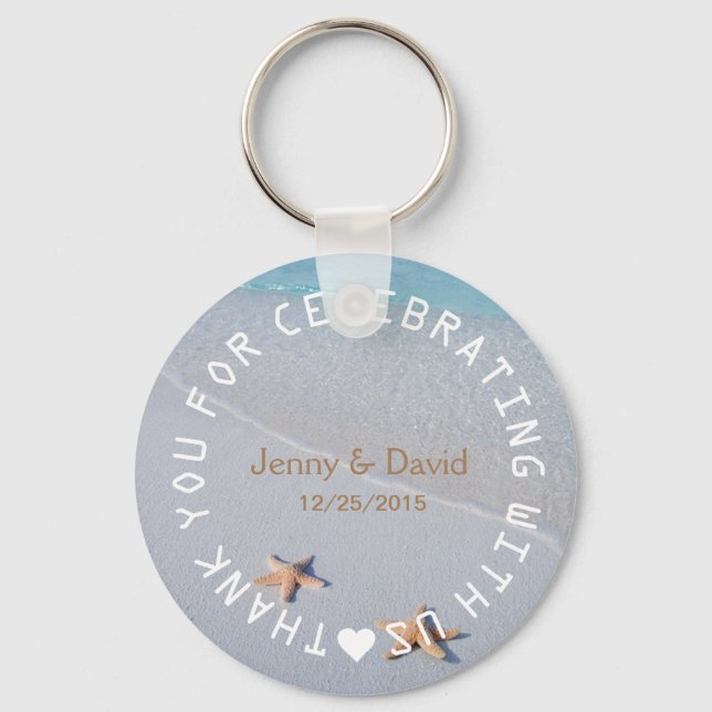 Chaveiro Praia Starfish Love Personalized Wedor Favor (Frente)