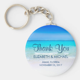 Chaveiro Praia Tropical com Obrigados de Casamento no Mar T