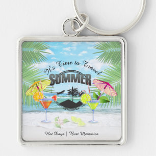 Chaveiro Praia Tropical, Férias de Verão Personalizado