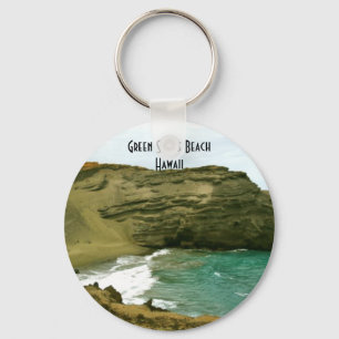Chaveiro Praia verde da areia de Papakolea, Havaí