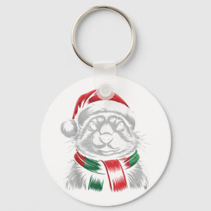 Chaveiro Prairie Dog Xmas Santa Hat Scarf Costume De Natal