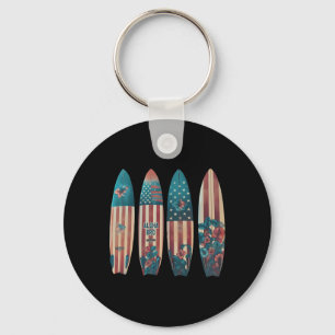 Chaveiro Pranchas de Surf Patrióticas Surfista de Surf Surf
