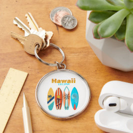 Chaveiro Pranchas de Surf Retro Vintage Hawaii Est. 1959