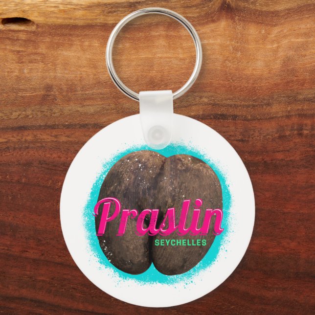 Chaveiro Praslin Seychelles Oceano Índico Vintage Souvenir (Frente)