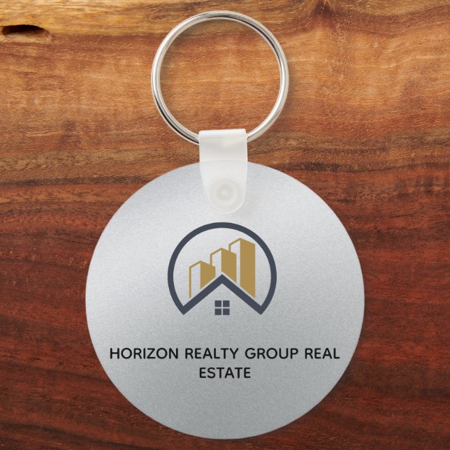 Chaveiro Prata de Glamor | Imobiliário Preto e Branco (Frente)