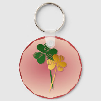 Chaveiro Prata em Douradas Shamrocks no Meu Coração