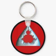 Prata Gradiente Mandelbrot Em Círculo Vermelho