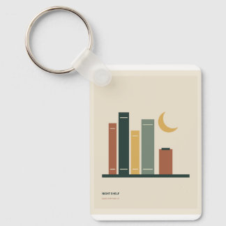Chaveiro Prateleira Noturna Livros Mínimos e Lua Crescente